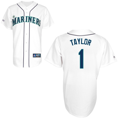 Chris Taylor #1 Youth Baseball Jersey-Seattle Mariners Authentic Home White Cool Base MLB Jersey
